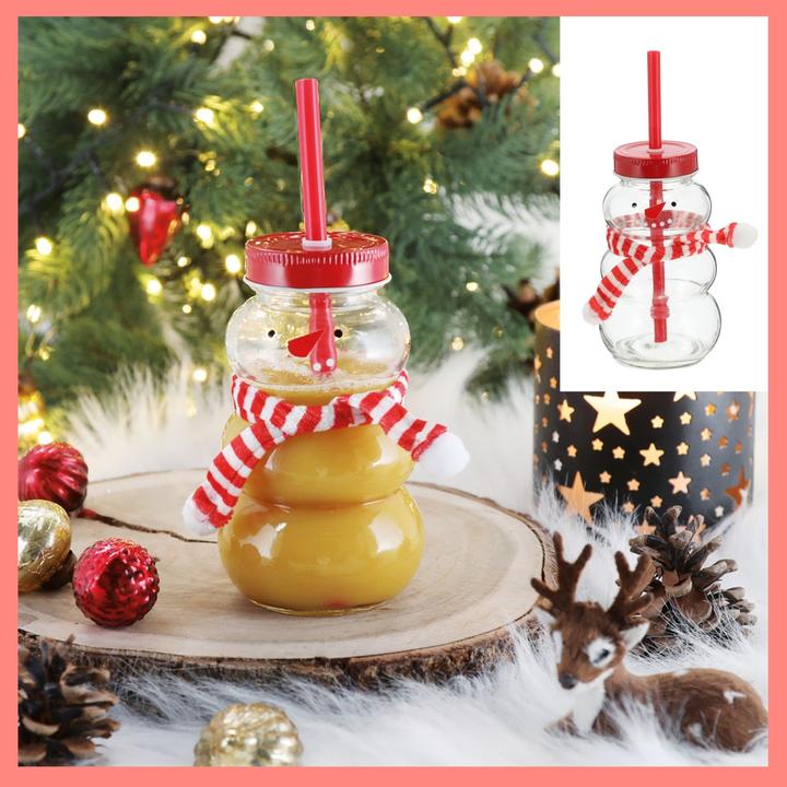 Produktbild Novaliv 4X Tassen Glühwein 260 ml Personalisierte Weihnachtstasse mit Trinkhalm - Schneemann als Glü (260 ml, 4 x)