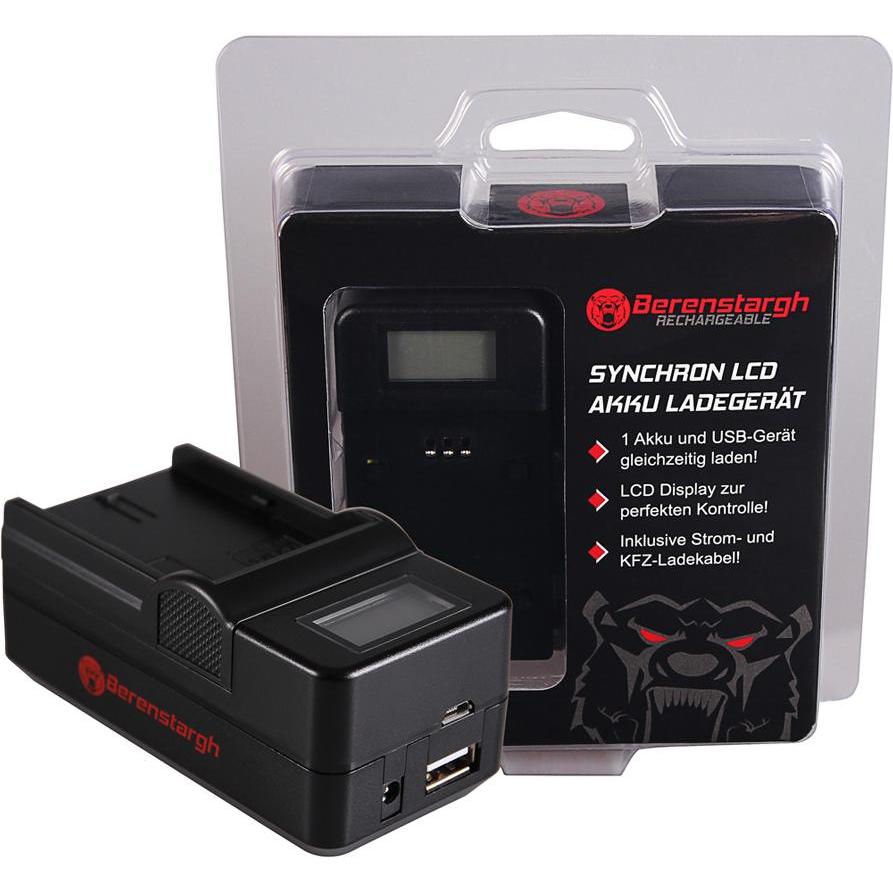 Berenstargh Synchron USB Ladegerät f. Canon LP-E6 EOS 5D 60D 60Da 6D 7D EOS70D EOS-70D LP-E6 Mark II (Caricabatterie per fotocamere), Alimentatore fot
