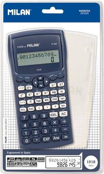 Blister pack pink M240 scientific calculator, + Edition (Batteries, Solar cells)