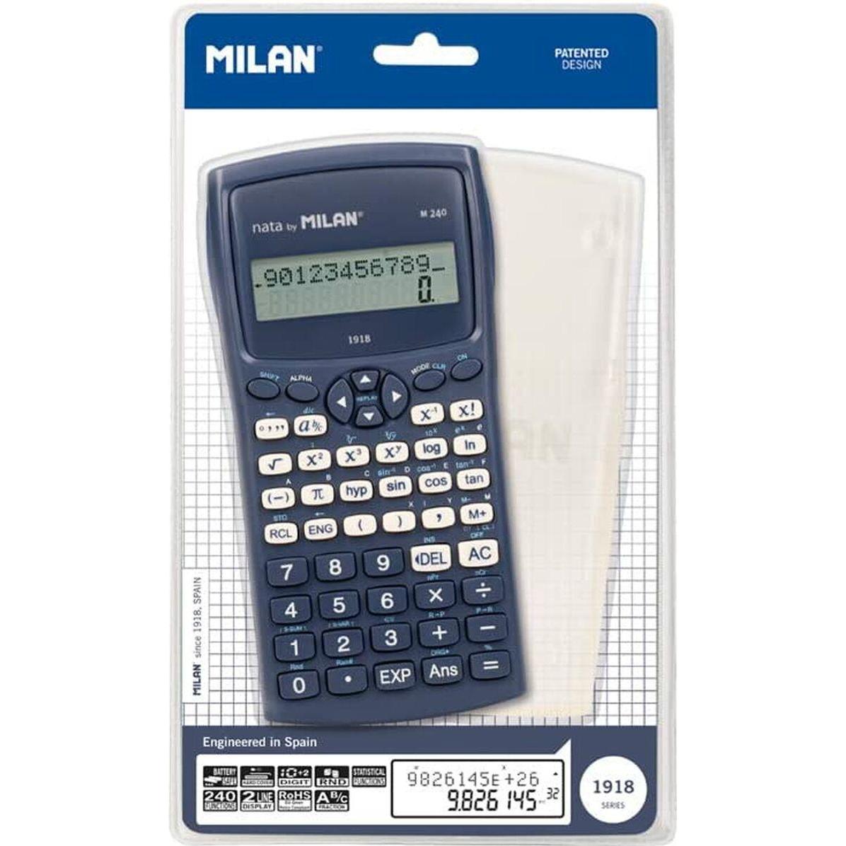 Milan Blu Calcolatrice, M-240 (Batterie, Celle Solari)