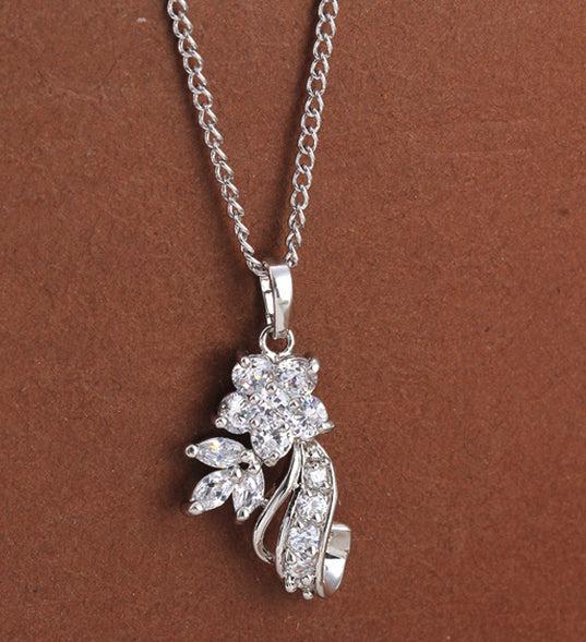 Produktbild Hermex Set Platinum veredelte LUXUS Halskette Anhänger - Platin (Kupferlegierung)