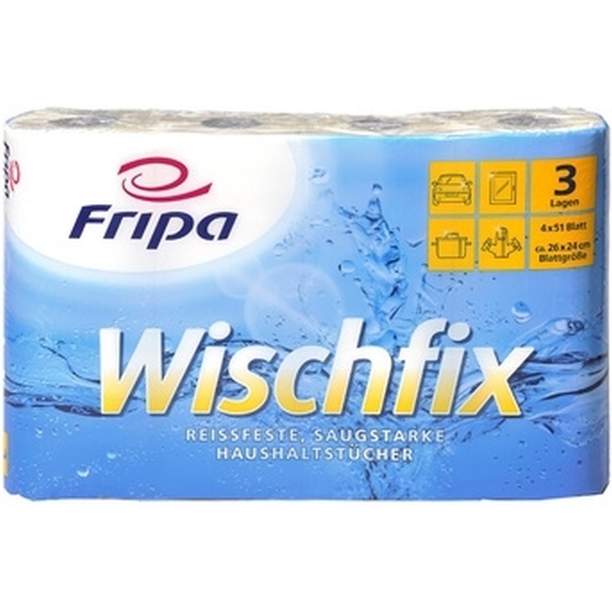 Fripa Kchenrolle Wischfix, 3-lagig, hochweiá (4 x) (3014006)