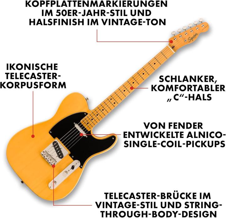 Produktbild Squier Classic Vibe 50s Telecaster (E-Gitarre, Kiefer)