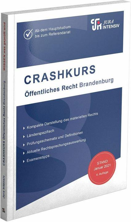 Produktbild CRASHKURS Öffentliches Recht - Brandenburg (Deutsch, Dirk Kues, 2026)