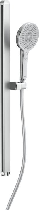 Schütte Shower bar set bathroom KARIBIK bar shower set chrome light grey oval Including hand shower 64200 (3 Beam types, 8 l/min)