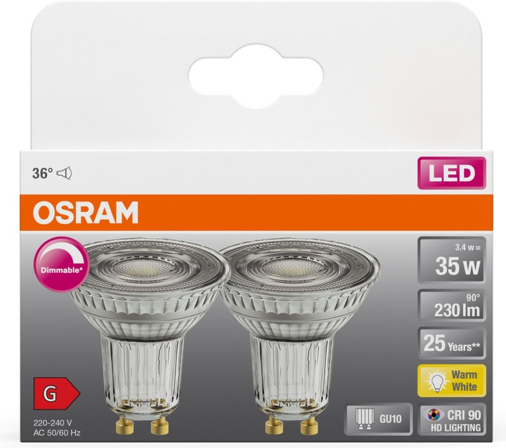 Produktbild Osram Led Superstar Par16 (GU10, 3.40 W, 230 lm, 2 x, G)