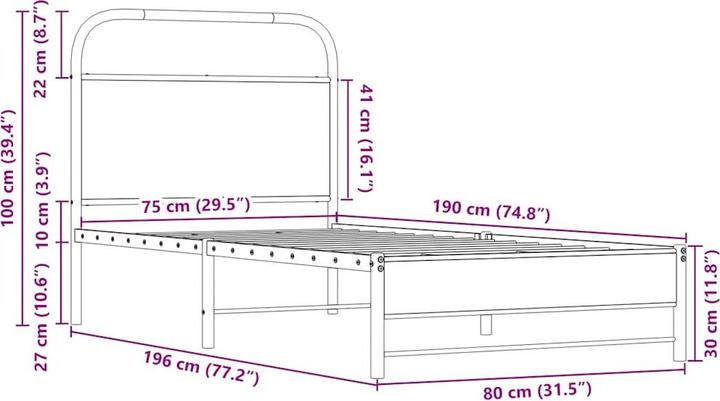 Produktbild vidaXL Bettgestell (180 x 200 cm)