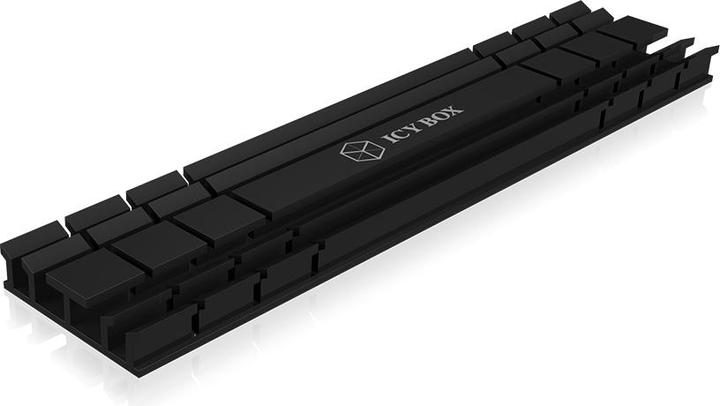 Produktbild Icy Box IB-M2HS-1001 Kuehlkoerper fuer M.2 22110 SSD mit 2x Silikon Waermeleitpads aus Aluminium in schwa...