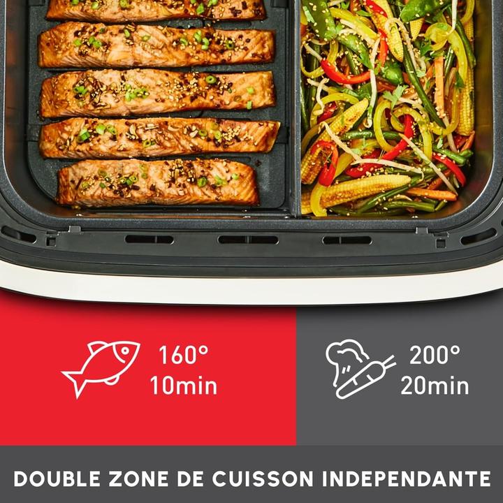 Image du produit Moulinex Friteuse à air Dual Easy Fry Flex avec séparateur FlexCook, 9 litres pour 8 personnes, 7 programmes