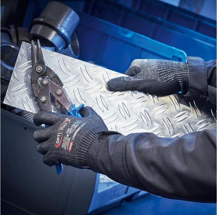 Actual product image Opti Flex Cut protection glove Comfort Cut size 10 black mottled/black EN 388 PPE category II (10)