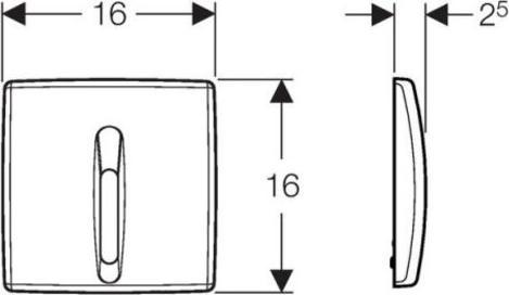 Actual product image Geberit HyBasic urinal control touch-free, IR/mains, plastic (satin chrome-plated)