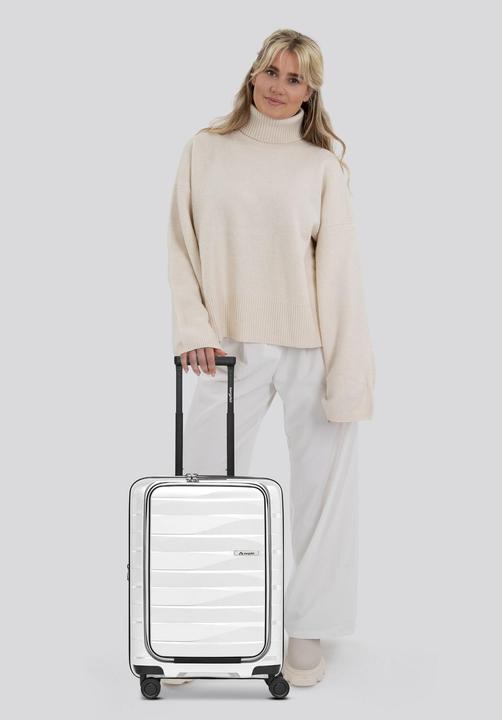 Actual product image Bergpfeil Travel 4 Rollen Kabinentrolley 55 cm Laptopfach mit Dehnfalte (46 l)