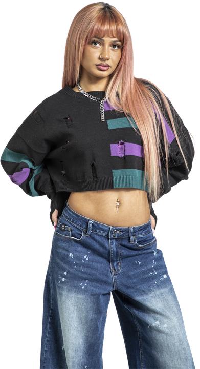 Image du produit Full Volume by EMP Cute Morbid cropped sweater with destroy effects (M)