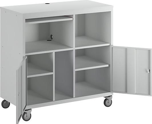 Produktbild eurokraft basic PC-Pult, fahrbar (118 cm, 118.40 cm)