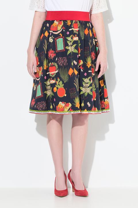 Image du produit Ulla Popken Robe imprimé champêtre, taille élastique et coupe évasée (48)