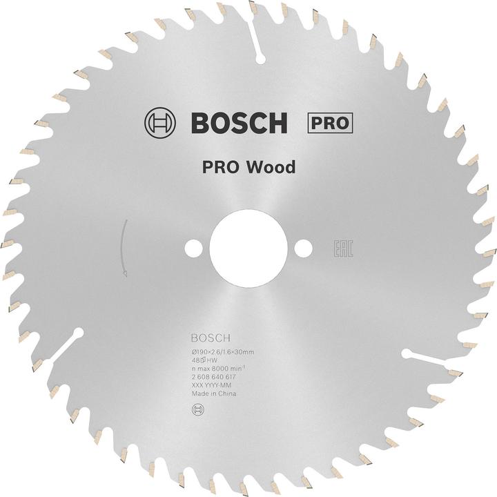 Image du produit Bosch Professional Zubehör Lame de scie circulaire PRO Wood, 190 x 2.6 x 30 mm