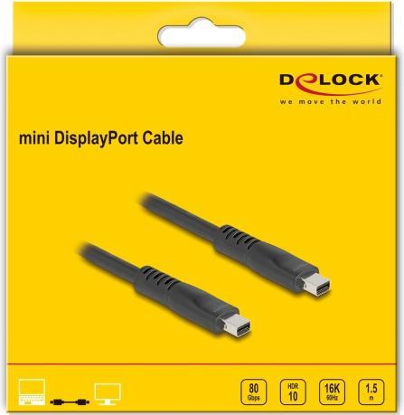 Image du produit Delock Mini DisplayPort Kabel 16K 60 Hz 80 Gbps 1,5 m (1.50 m)