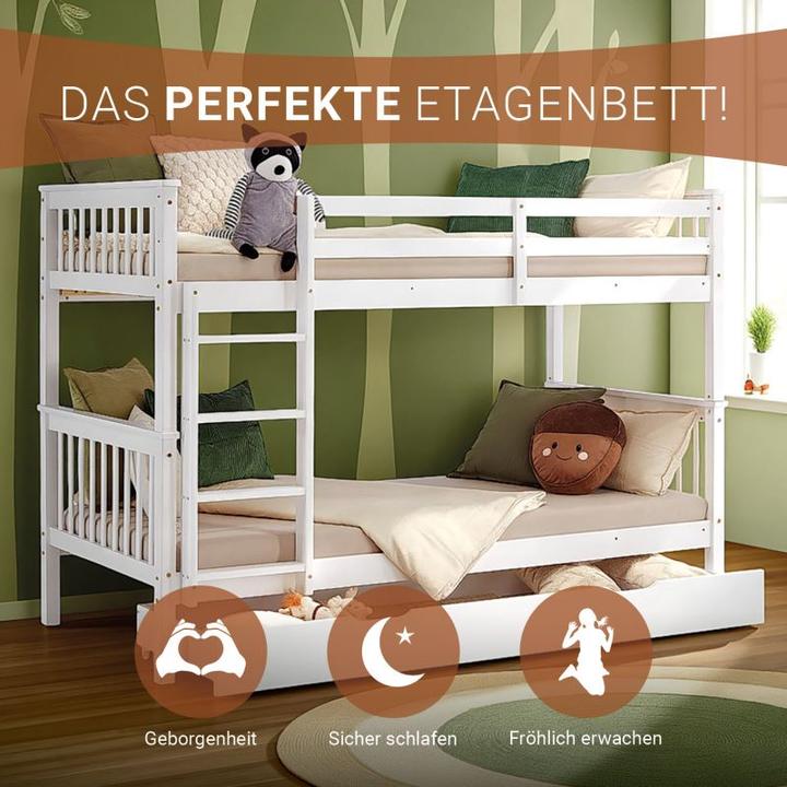 Produktbild Homestyle4u Kinder Etagenbett mit Bettkasten (90 x 200 cm)