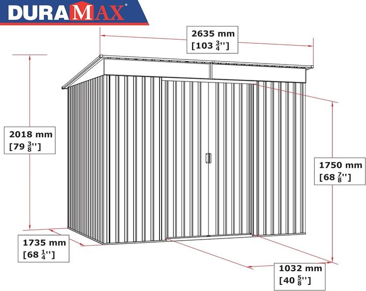 Produktbild Duramax Metall Gerätehaus 263x174 Gartenhaus