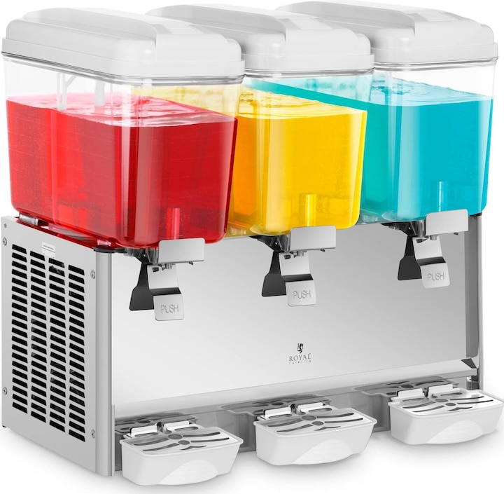 Produktbild Royal Catering Getränkespender 54L Bpa Frei Kaltgetränke Dispenser Limonade 3 Tanks Barbutler