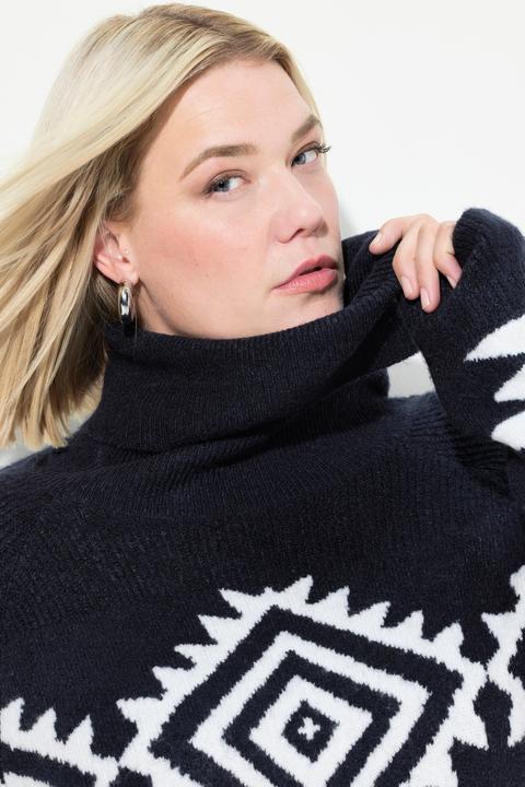 Immagine prodotto Ulla Popken Maglione dolcevita con design grafico e maniche lunghe (54)