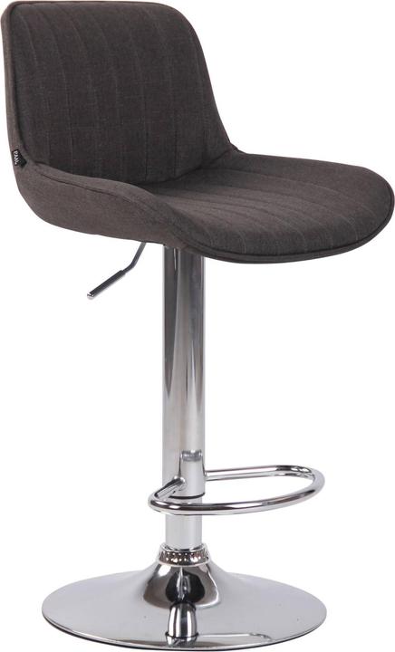 Actual product image CLP Set of 2 bar stools Lentini fabric chrome, dark grey