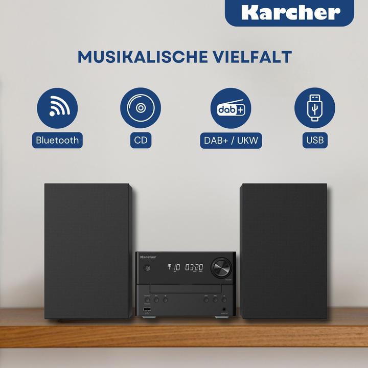 Actual product image Karcher MC 6475D Stereoanlage / Kompaktanlage mit DAB+ Radio, CD-Player, Bluetooth, USB und 20W RMS (CD player, Bluetooth, 1x 20 W)