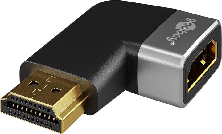 Actual product image Goobay HDMI angle adapter 270° horizontal, 8K @ 60 Hz, gold-plated