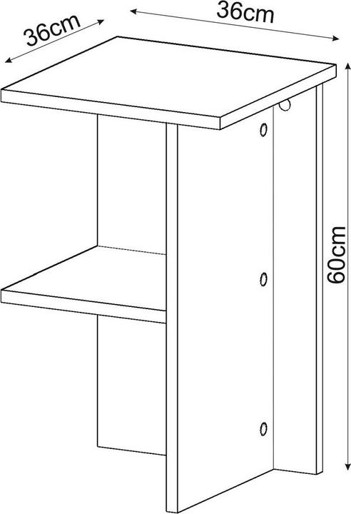 Actual product image Homitis Leray Nightstand (36 x 36 x 60 cm)