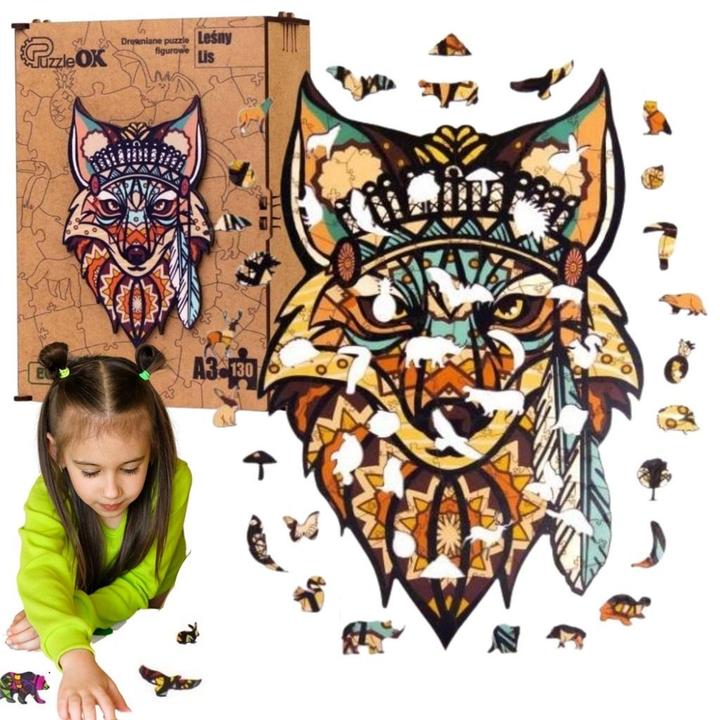 Produktbild PuzzleOk Öko-Holzpuzzle 130 Waldfuchs A3 (130 Teile)