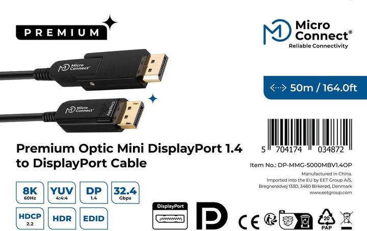 Produktbild MicroConnect Premium Optic Mini DP-DP Cable (50 m)