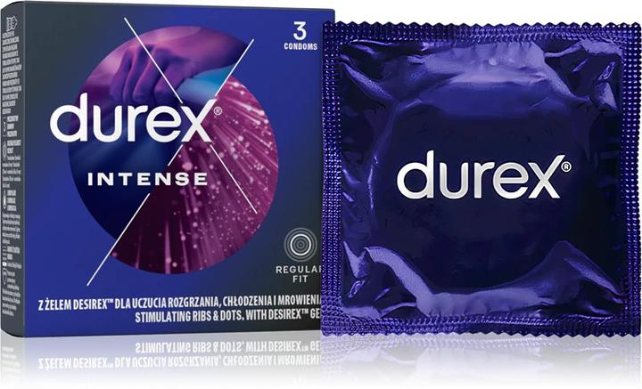 Produktbild Durex Intense ribbed condoms with tabs and stimulant gel 3pcs (3 Stk.)