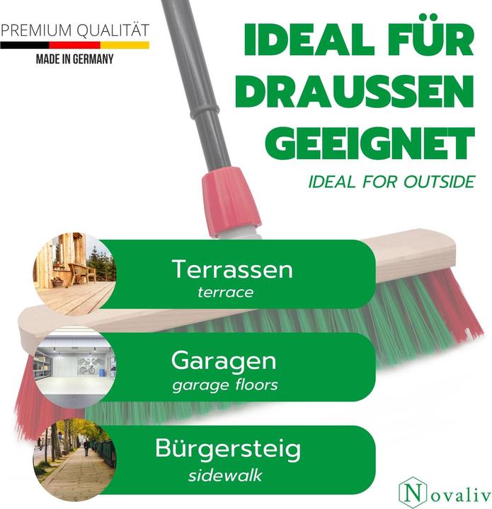 Actual product image Novaliv Sweeping Broom Broom with telescopic handle Street broom with handle Garden broom Industrial broom (1 pcs.)
