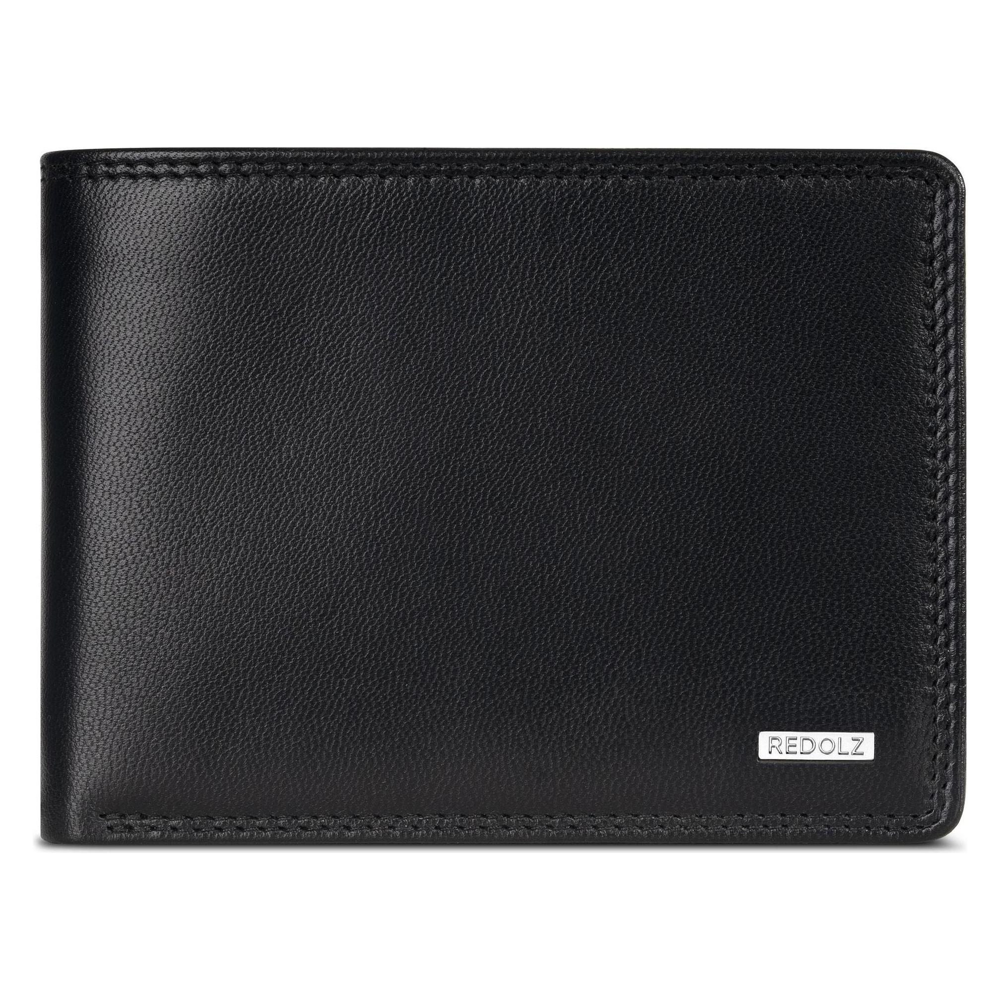 Redolz, Herren, Portemonnaie, Leather Essentials Qf Geldbörse Rfid Leder 12 Cm Ausklappbar, Schwarz