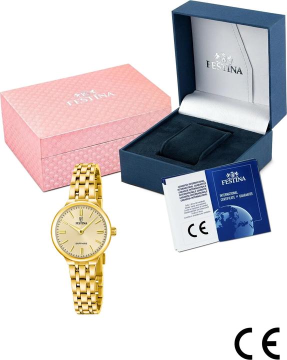 Actual product image Festina Mademoiselle Gold Watch, Stainless Steel Bracelet, Women (Analogue wristwatch, 26 mm)