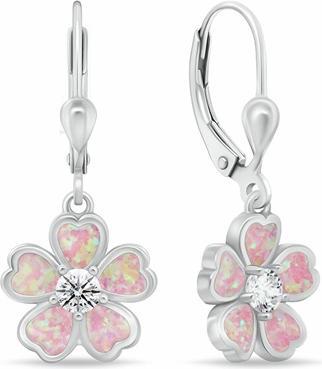 Produktbild Brilio Silver - Silver Dangle Earrings Flowers with Blue Opals EA1097WB