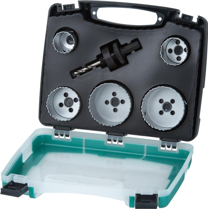 Actual product image wolfcraft 1 hole saw set BiM ø25,35,43,54,83mm (25 mm, 35 mm, 43 mm, 54 mm, 83 mm)
