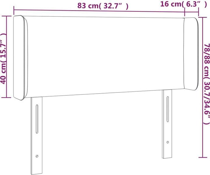 Actual product image vidaXL Kopfteil (83 x 16 x 88 cm)