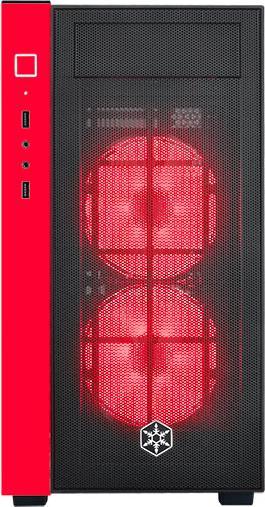 Produktbild Silverstone Tower SST-RL08BR-RGB schw./rot (Mini-DTX, Mini-ITX)