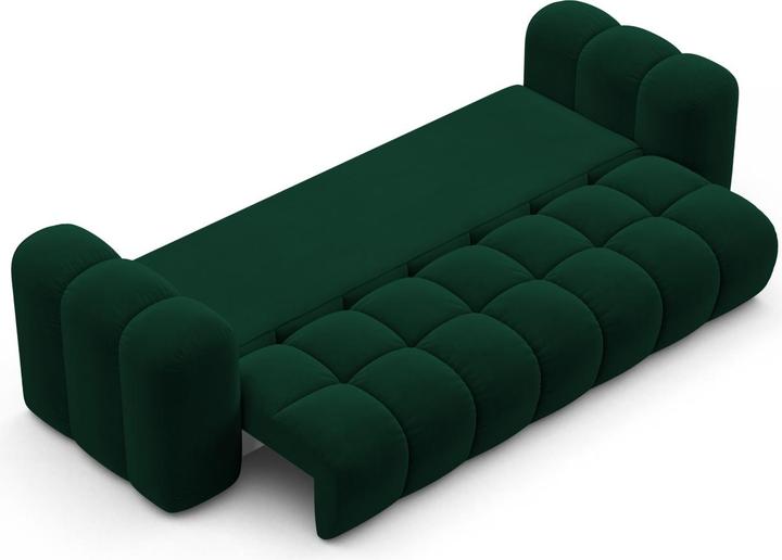 Actual product image Maison Heritage Velvet Sofa With Bed Function And Box, "Arden", 3 Seats, Bottle Green, 253x102x70 Made in Europe (3-seater)