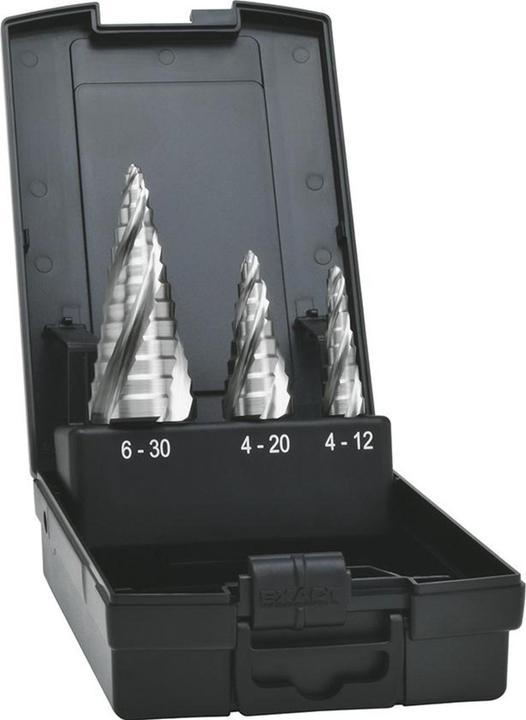 Actual product image Exact Step drill HSS set 4-fold spiral flute 4-30 mm (4-12mm)