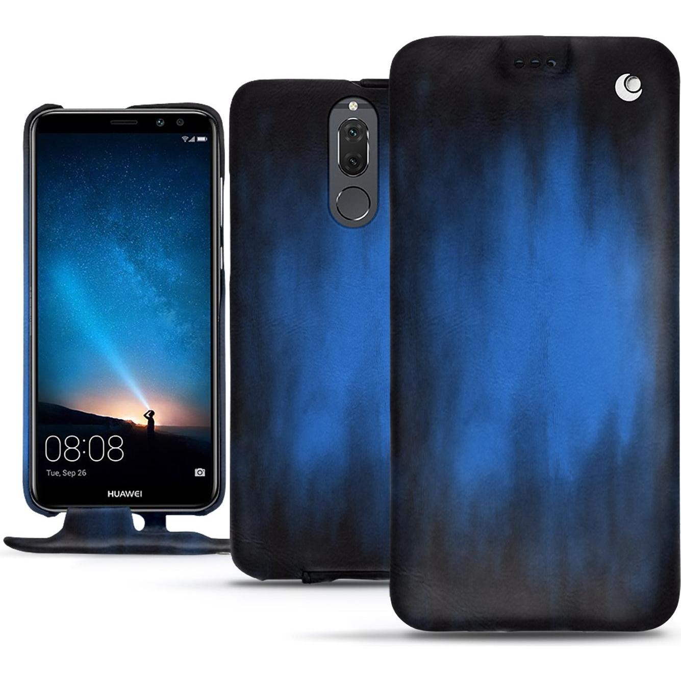 Noreve Lederschutzhülle vertikal (Huawei Mate 10 Lite), Smartphone Hülle, Blau