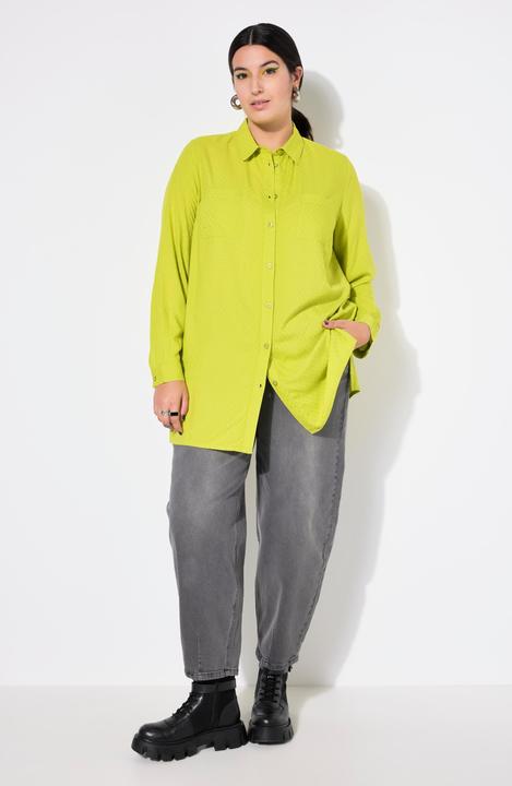 Actual product image Studio Untold Textured Long Sleeve Button Down Tunic Shirt (54)