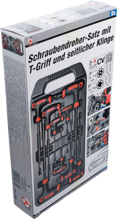 Actual product image BGS T-Handle L-Type Wrench Set T-Star tamperproof (for Torx) T10 - T50 9 pcs. (T-section)