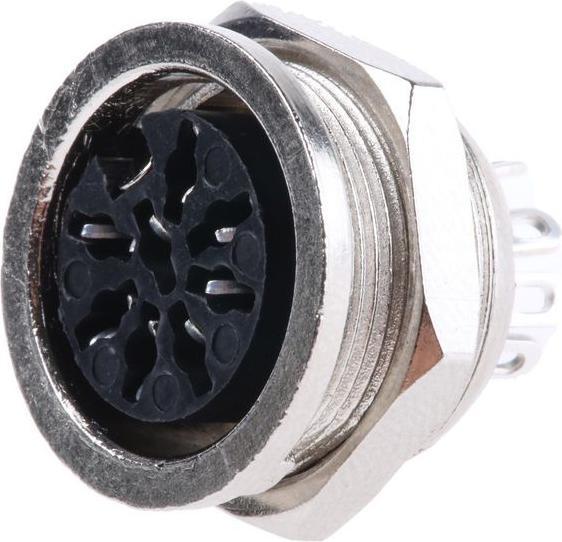 Actual product image RS PRO DIN socket straight 8-pin, 100 V ac / 4A Panel mounting