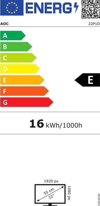 Energy Label AOC 22p1d (1920 x 1080 pixels, 22")
