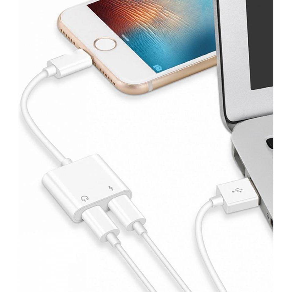 Thumbnail - PowerGuard Dual Lightning Audio & Charge Adapter Splitter (Lightning, Lightning), Mobilgerät Adapter, Weiss