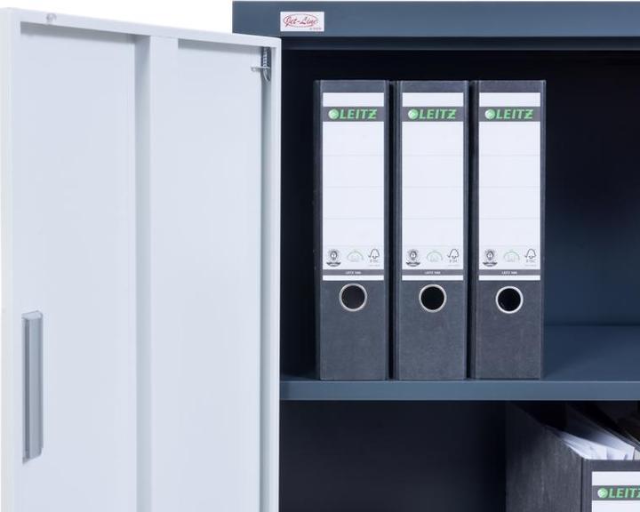 Produktbild Jet-Line Aktenschrank KIEW dunkelgrau-anthrazit knock-down 90x40x90cm (90 x 40 x 90 cm)