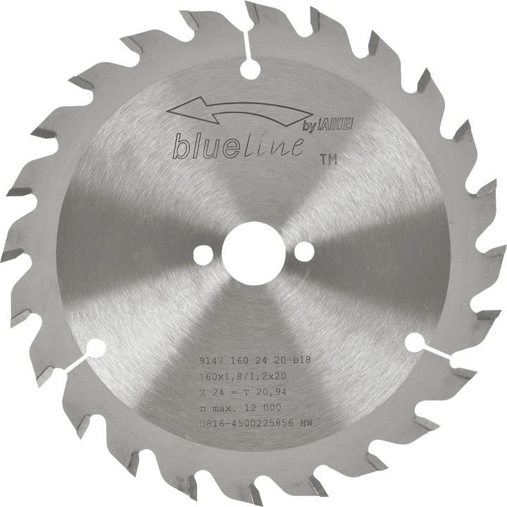 Actual product image Ake Circular saw blade HW ø 160 x 1.2 x 20 mm Z24 alternate tooth (WZ) positive