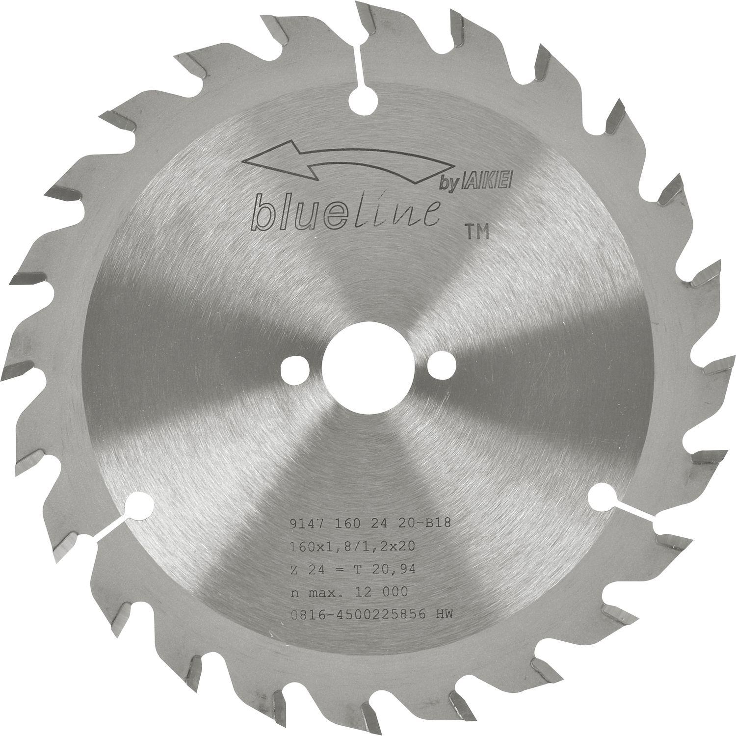 Ake, Sägeblatt, Kreissägeblatt HW ø 160 x 1,2 x 20 mm Z24 Wechselzahn (WZ) positiv